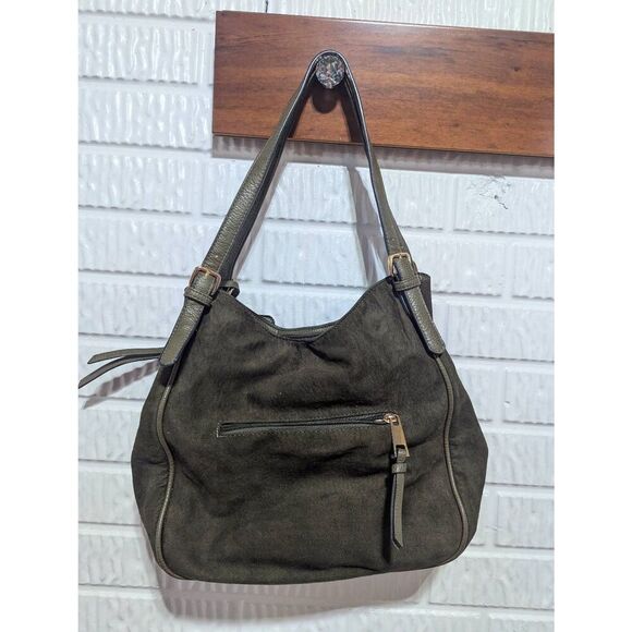 Sondra Roberts Women's Green Suede-Look Shoulder Bag - Picture 1 of 8